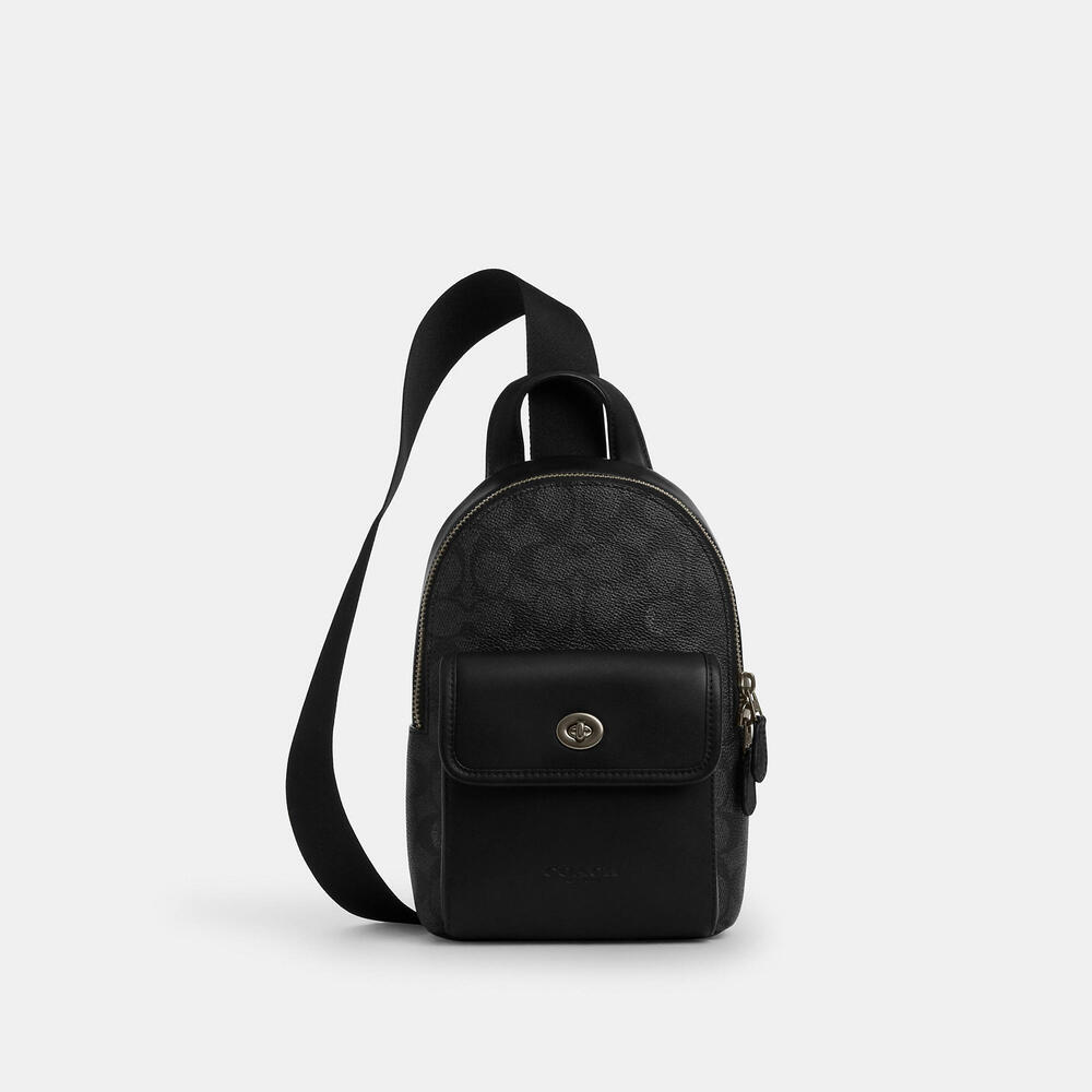Coach Men's Small Turnlock Sling Pack In Signature Canvas